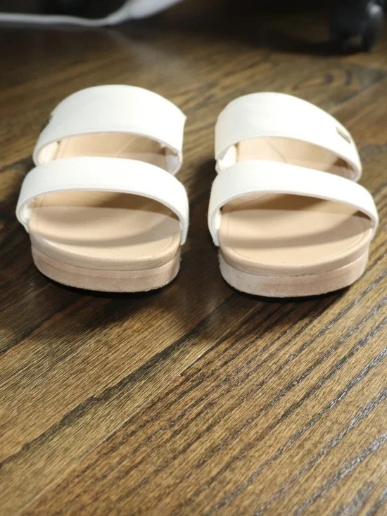 Reef Kids Banded Horizon Hi Slide Sandals size 4 cream dual padded straps - Picture 3 of 15